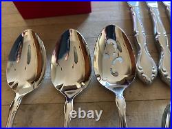 Vtg ONEIDA STAINLESS CANTATA GLOSSY 51 PC SET (for 8) Flatware VG++++ withBox