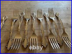 Vtg ONEIDA STAINLESS CANTATA GLOSSY 51 PC SET (for 8) Flatware VG++++ withBox