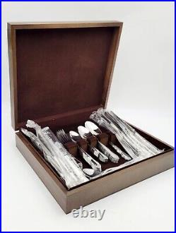 Vtg Oneida Stainless Fenway Daydream Wm A Rogers Flatware 44 Pcs Set 8 WithChest