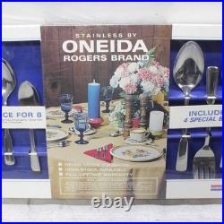 Vtg Oneida Stainless Rogers Brand 54 Piece Service For 8 W 4 Special Bonus USA