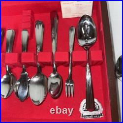 Vtg Oneida Thor FLUTED ROSE Stainless Steel Flatware 79 Pc+ Case & More! Read