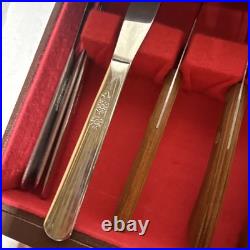 Vtg Oneida Thor FLUTED ROSE Stainless Steel Flatware 79 Pc+ Case & More! Read