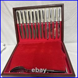Vtg Oneida Thor FLUTED ROSE Stainless Steel Flatware 79 Pc+ Case & More! Read