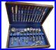 WM ROGERS ONEIDA STAINLESS FLATWARE SET MONTCLAIR FLORAL TIP with chest box set