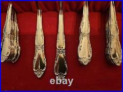 Wm A Rogers Premier by Oneida ROSES Stainless Flatware 55 Pieces WithCase Mint