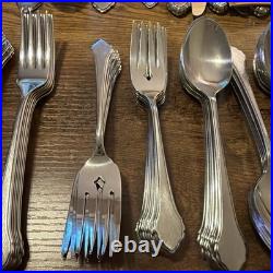 Wm Rogers Oneida Summer Mist Autumn Glow Stainless Flatware Large Set 137 PC