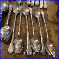Wm Rogers Oneida Summer Mist Autumn Glow Stainless Flatware Large Set 137 PC