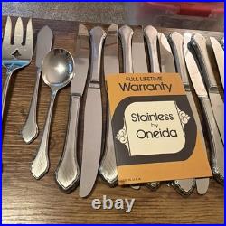Wm Rogers Oneida Summer Mist Autumn Glow Stainless Flatware Large Set 137 PC